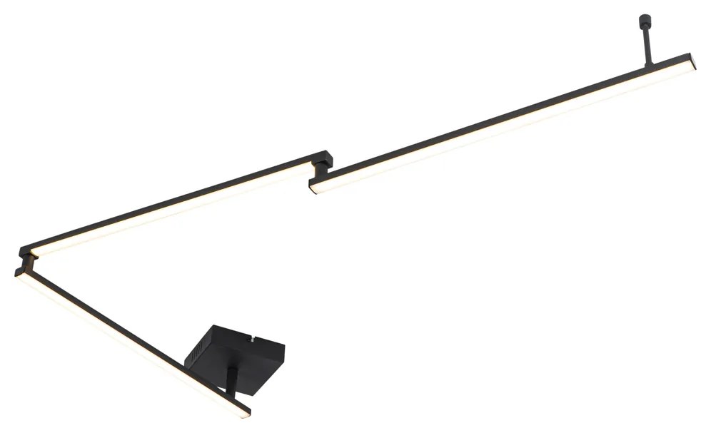 Candeeiro de teto preto 150,8 cm c/ LED 3 intensidades regulável - Annuschka Design