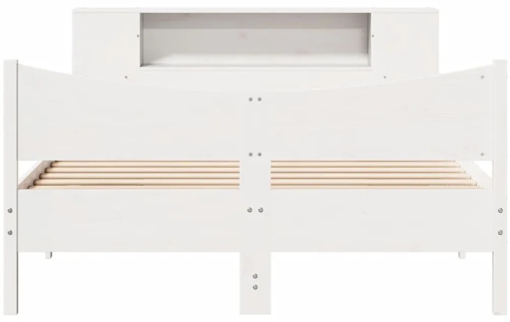 Cama sem colchão 140x190 cm madeira de pinho maciça branco