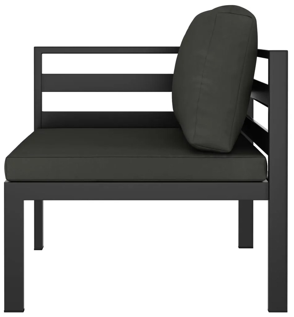 5 pcs conjunto lounge jardim com almofadões alumínio antracite