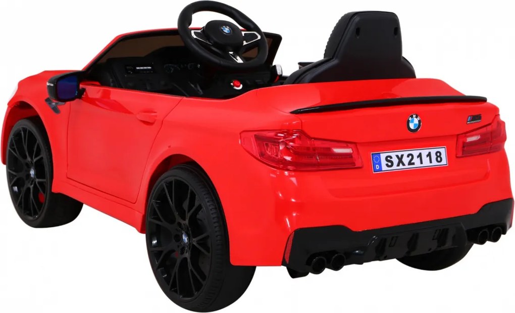Carro elétrico para Crianças 3 a 7 anos 24V Bmw M5 DRIFT Vermelho
