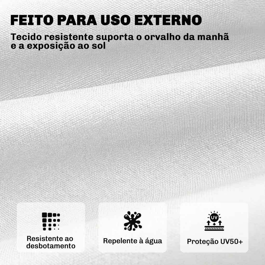 Almofada para espreguiçadeira jardim (NÃO INCLUIDA) com Tiras de Fixação Proteção UV50+ Recuperação Lenta Interior Exterior 198x65x13 cm Creme