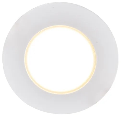 Conjunto de 6 focos embutidos brancos com LED regulável em 3 níveis IP65 - Blanca Moderno
