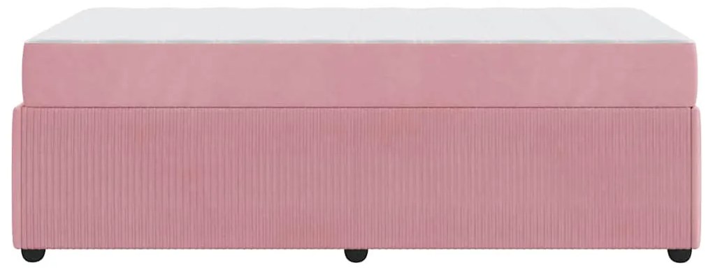 Estrutura de cama com colchão Outros Rosa 90 x 200 cm Veludo