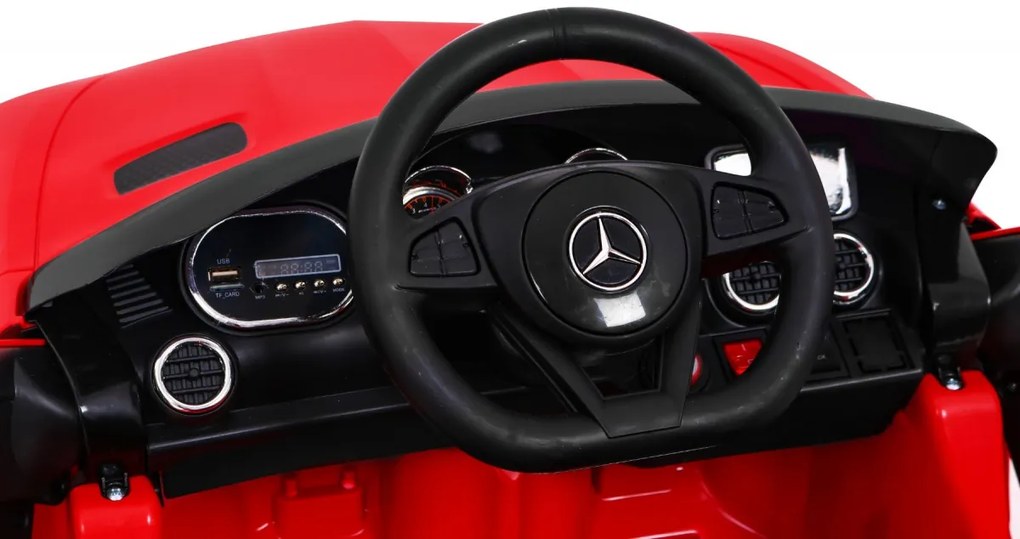 Carro elétrico para Crianças 12V Mercedes Benz GT, Rodas Espuma EVA, Assento couro ecológico Vermelho