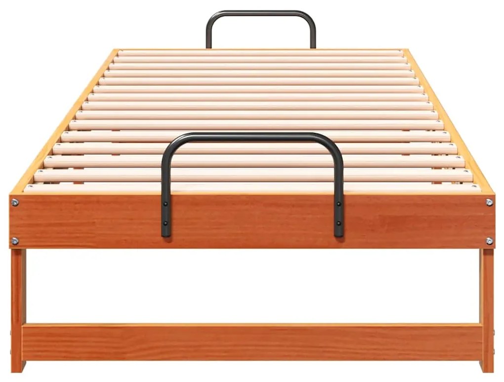 Estrutura de Cama com Alças Castanho 80 x 200 cm