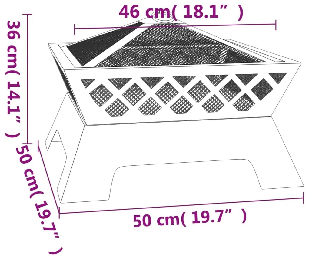 Braseira com atiçador 50 cm XXL aço