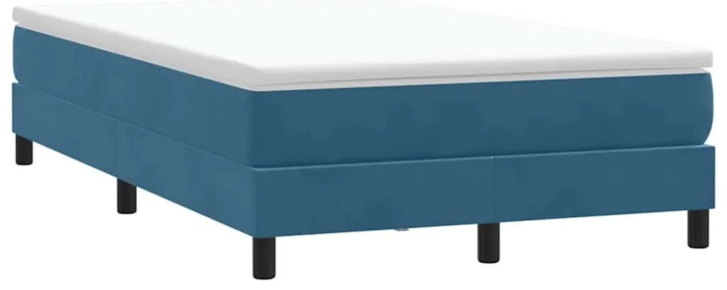 Box Cama de primavera sem Colchão Azul Escuro 120x210 cm Veludo