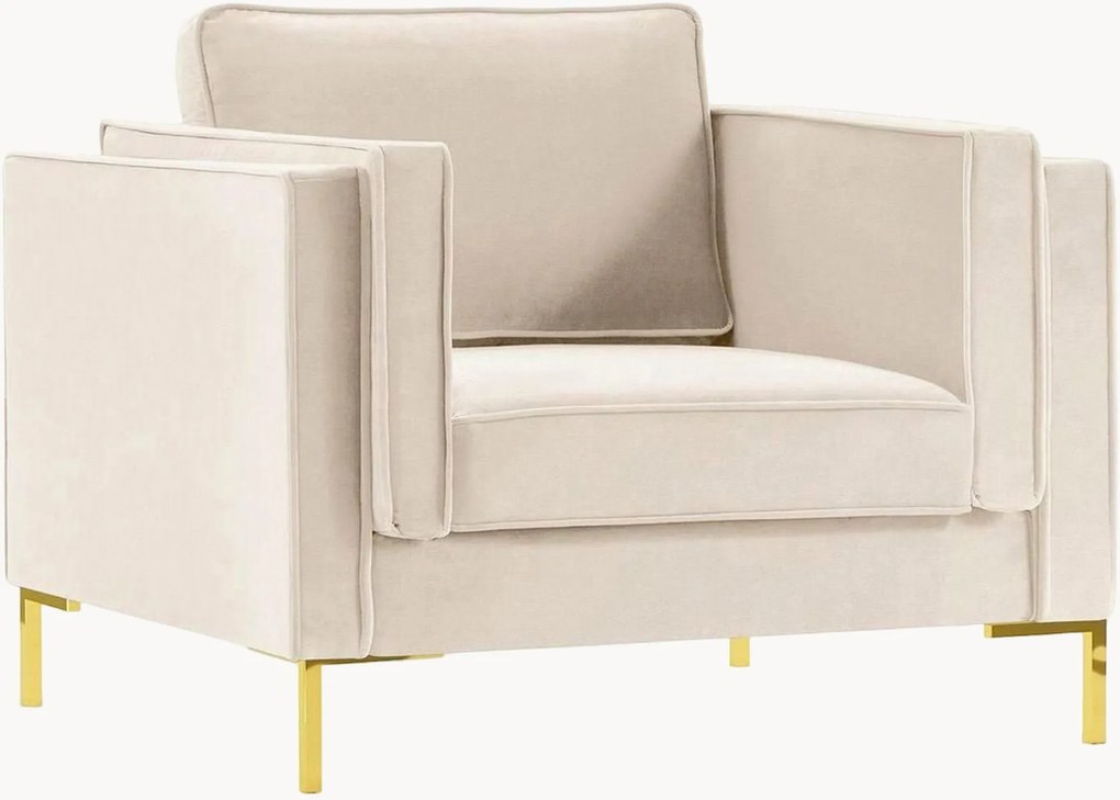 Poltrona com aspeto de veludo Luis