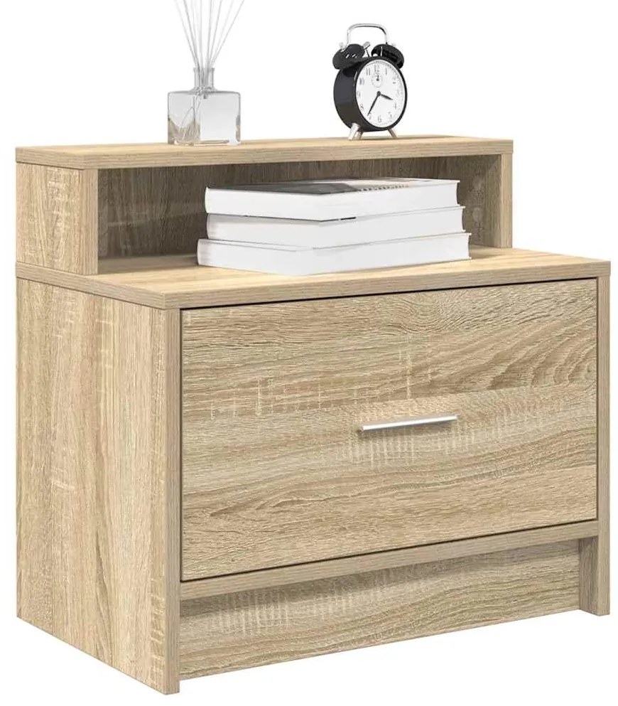 Mesas de cabeceira com gaveta 2 pcs 51x31x47 cm carvalho sonoma