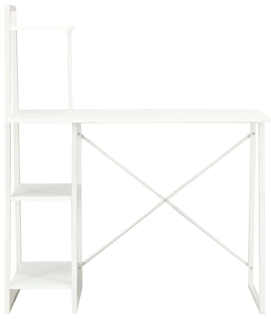 Secretária com unidade de prateleiras 102x50x117 cm branco