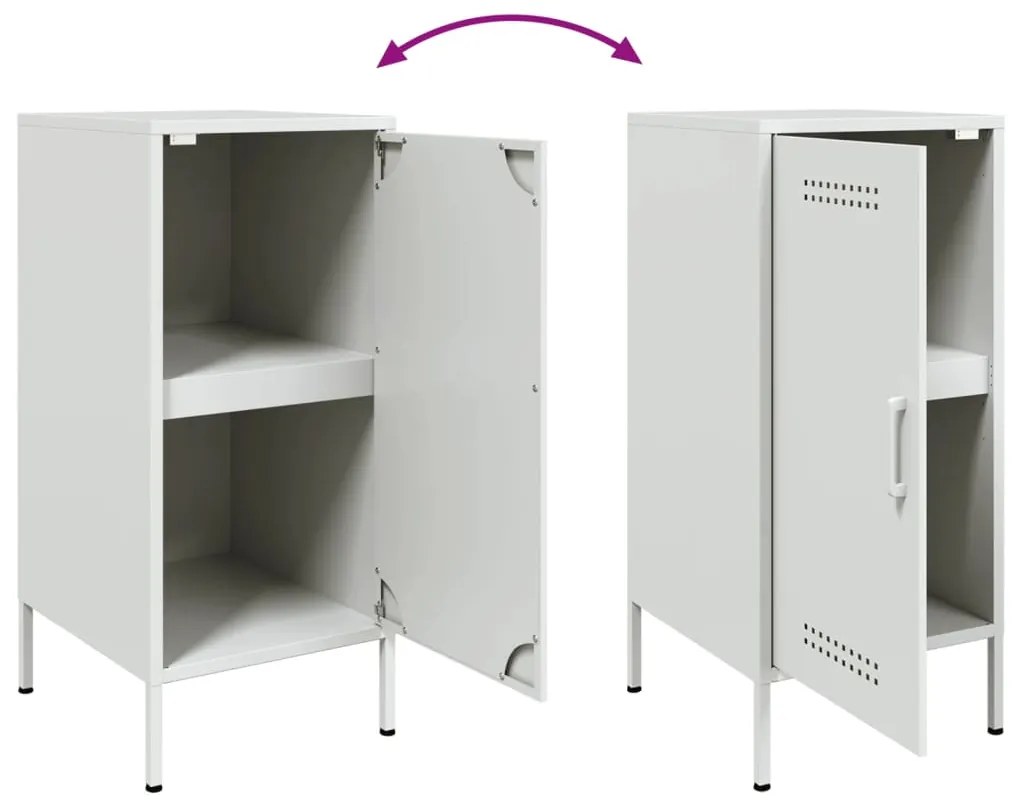 Aparadores 2 pcs 36x39x79 cm aço branco