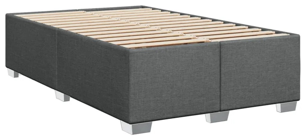 Estrutura de cama sem colchão cinza escuro 120x190 cm tecido