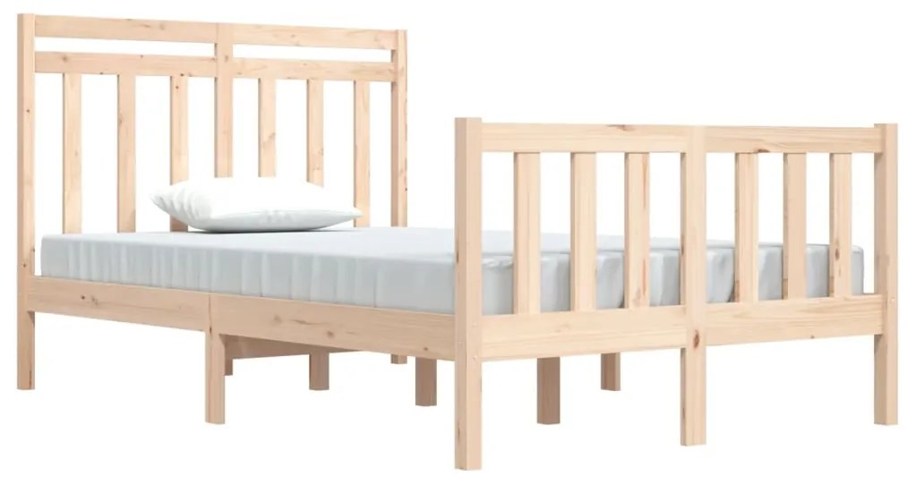 Estrutura de cama dupla pequena 4FT 120x190 cm madeira maciça