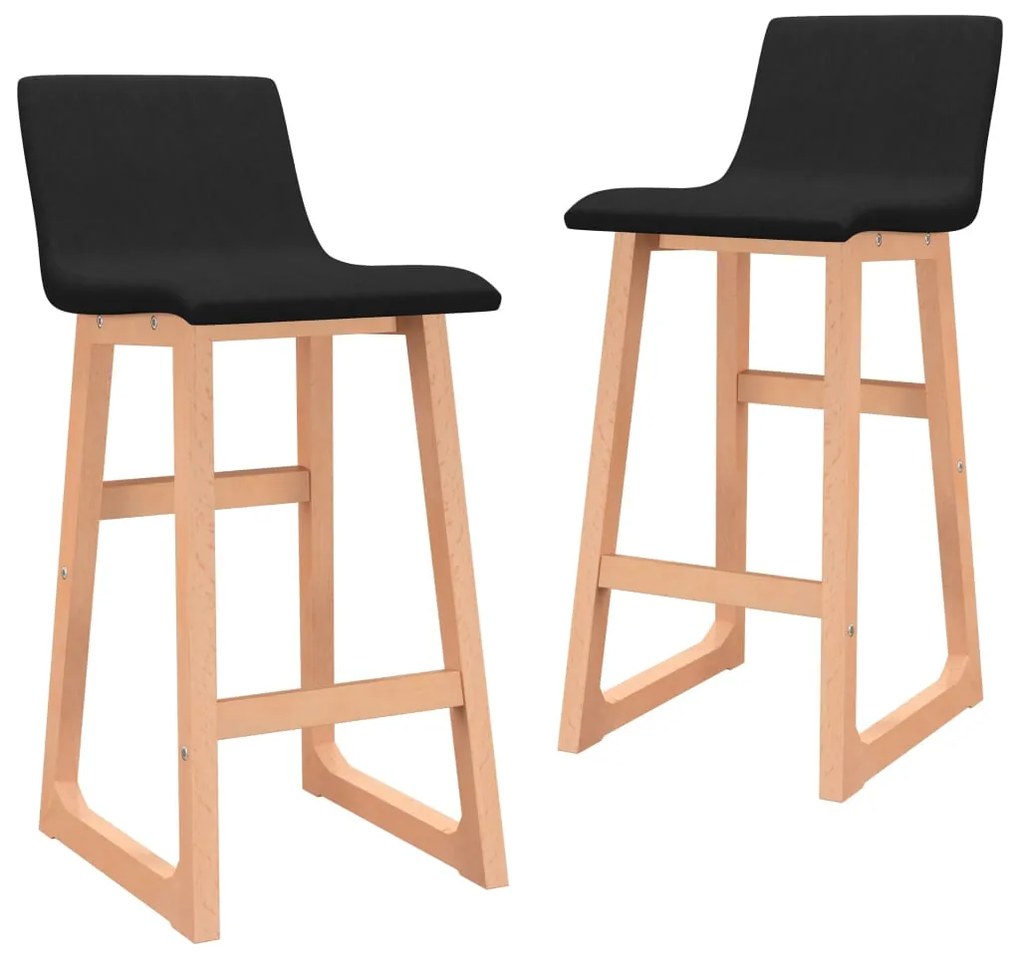 vidaXL Bancos de bar 2 pcs tecido preto