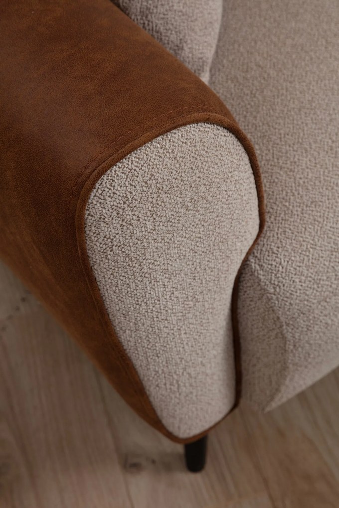 Sofá-cama de canto Aren – Bege e Canela – 150 x 260 cm