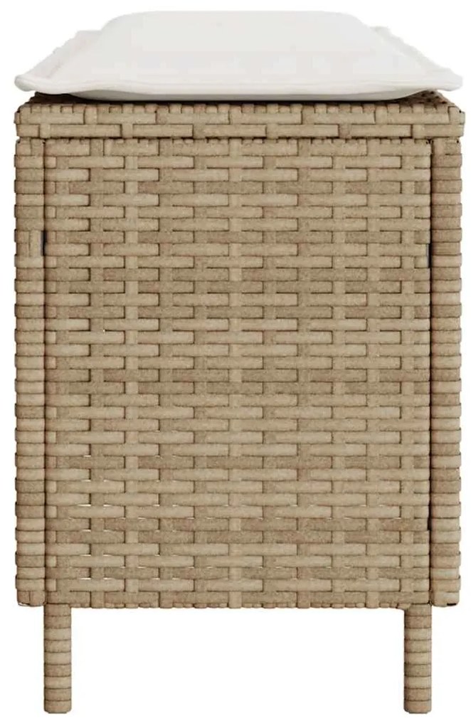 Banco de jardim com almofadão 110x30x40,5 cm vime PE bege