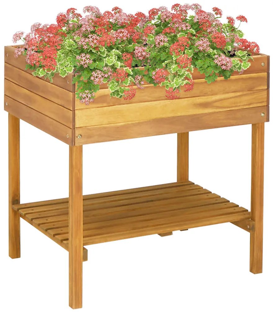 Vaso de jardim elevado 78,5x58,5x78,5 cm madeira acácia maciça