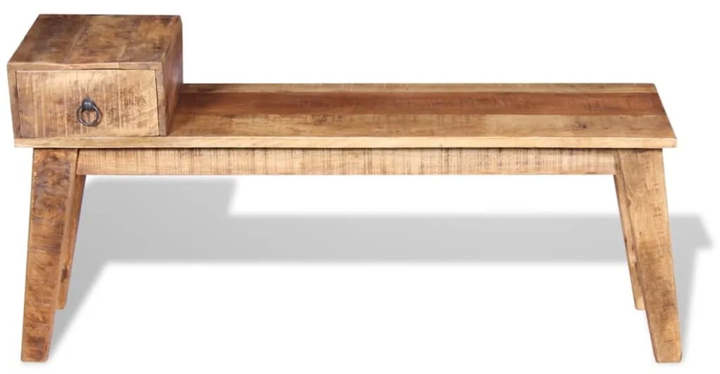 Banco com gaveta madeira de mangueira maciça 120x36x60 cm