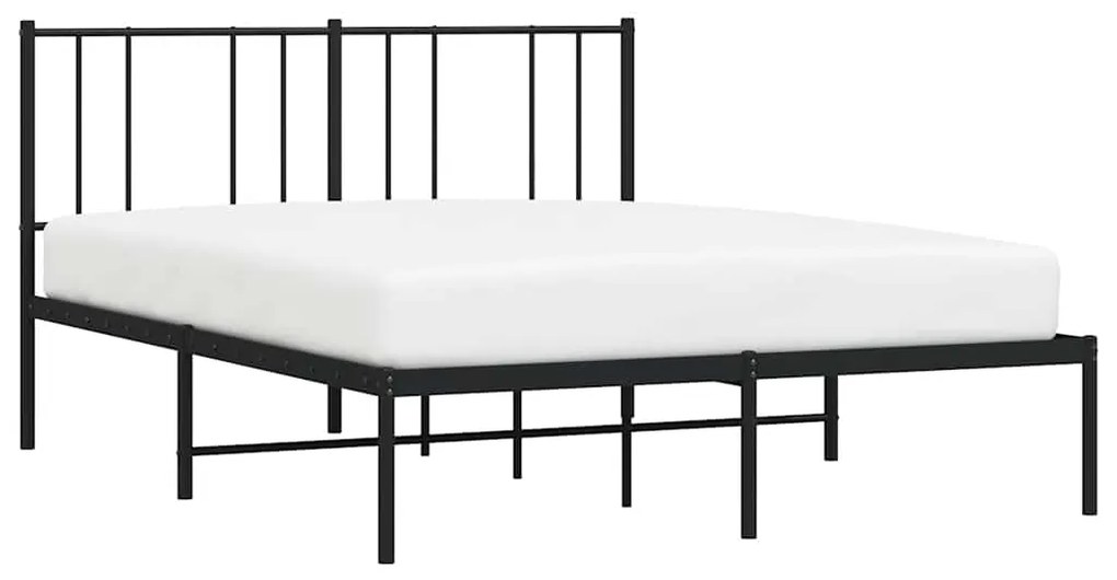 Estrutura de cama com cabeceira 135x190 cm metal preto