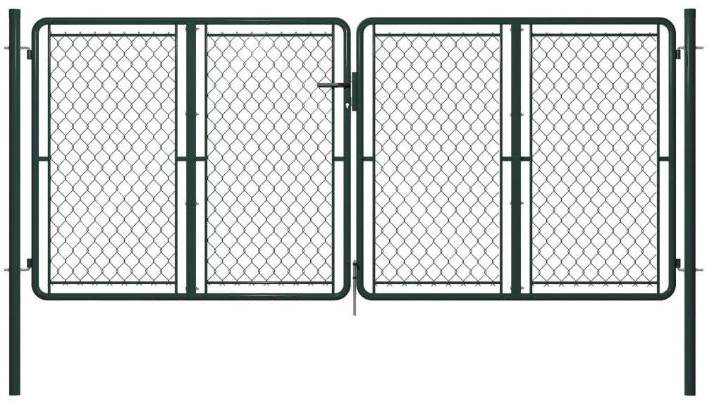 vidaXL Portão de jardim 300x125 cm aço verde