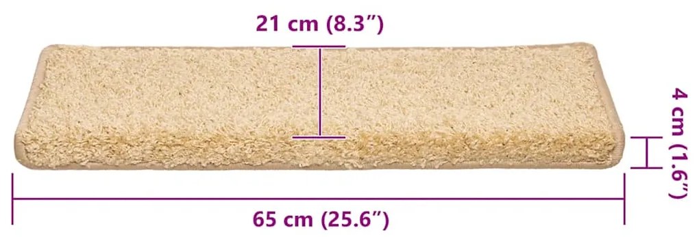 Tapetes de escadas 30 pcs 65x21x4 cm castanho