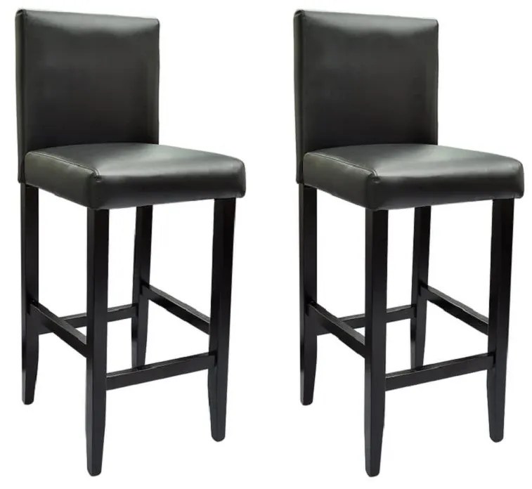 vidaXL Bancos de bar 2 pcs couro artificial preto