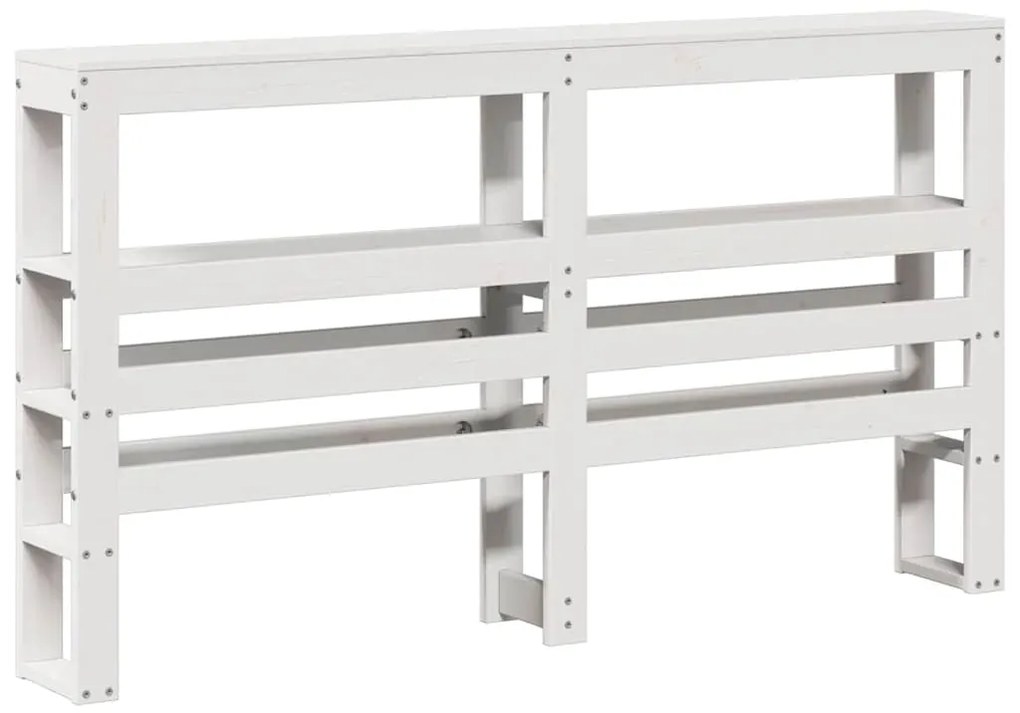 Cama sem colchão 135x190 cm madeira de pinho maciça branco