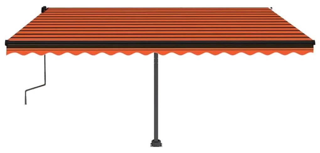 Toldo retrátil manual independente 450x300cm laranja e castanho