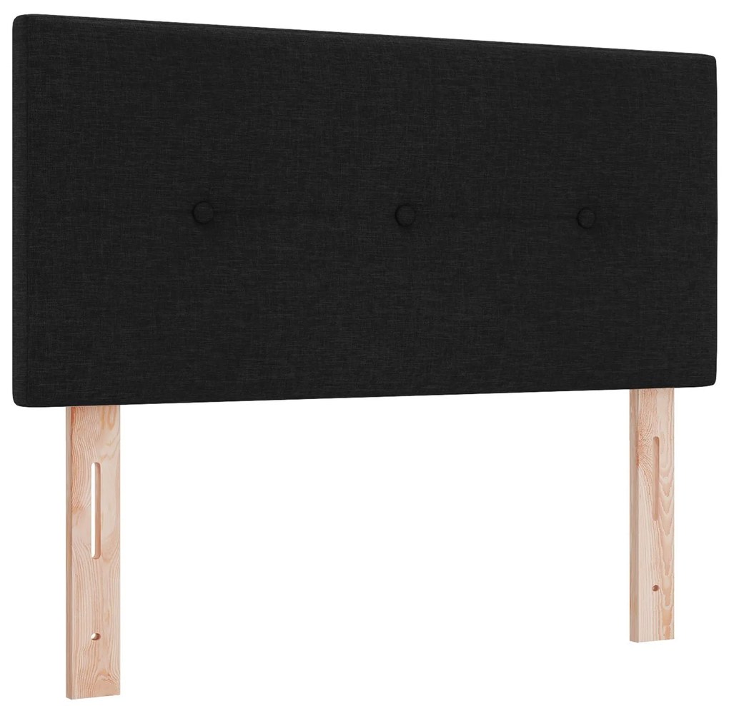 Cama Box com Colchão Preta 90x190 cm Tecido