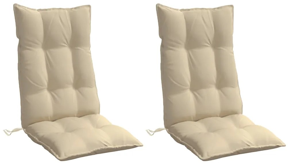 Almofadões p/ cadeira encosto alto 2 pcs tecido oxford bege