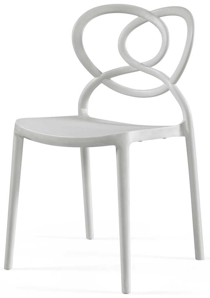 CONJUNTO COM 4 CADEIRAS LOVELY S/ BRAÇOS – CINZA PASTEL