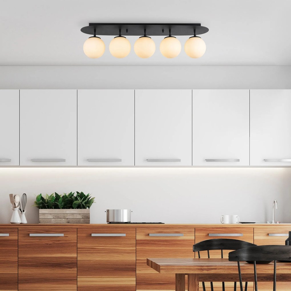 Candeeiro Chandelier Well – Preto e Branco – 90 x 23 x 25 cm