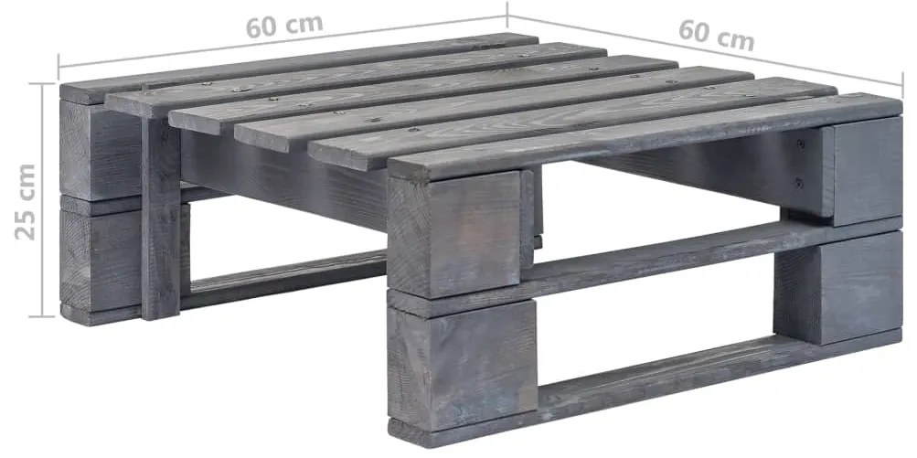 6 pcs conj. lounge paletes c/ almofadões pinho impregnado cinza