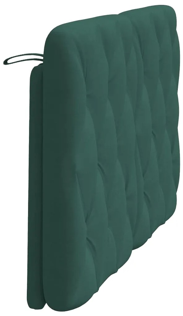Almofadão de cabeceira 140 cm veludo verde-escuro