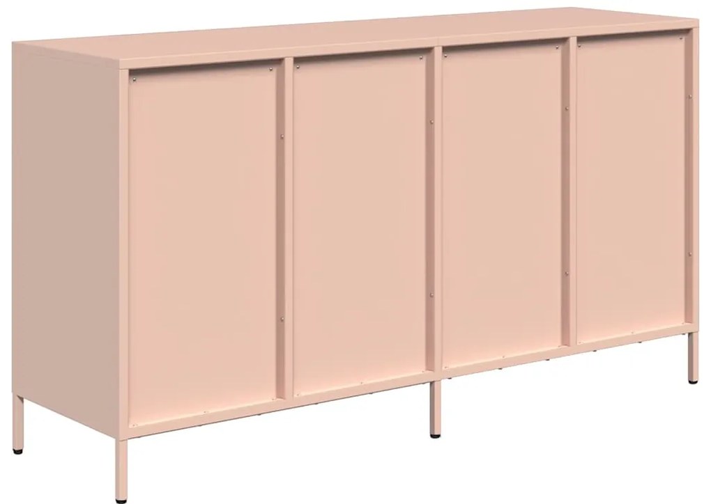 Aparador 135x39x73,5 cm aço laminado a frio rosa