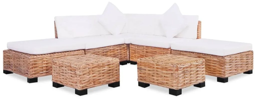 vidaXL Conjunto de sofás 18 pcs vime genuíno