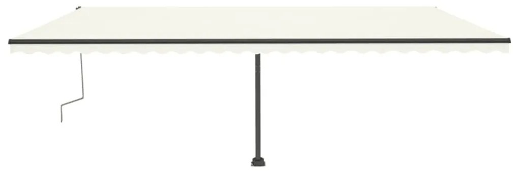 Toldo retrátil manual com LED 600x300 cm cor creme