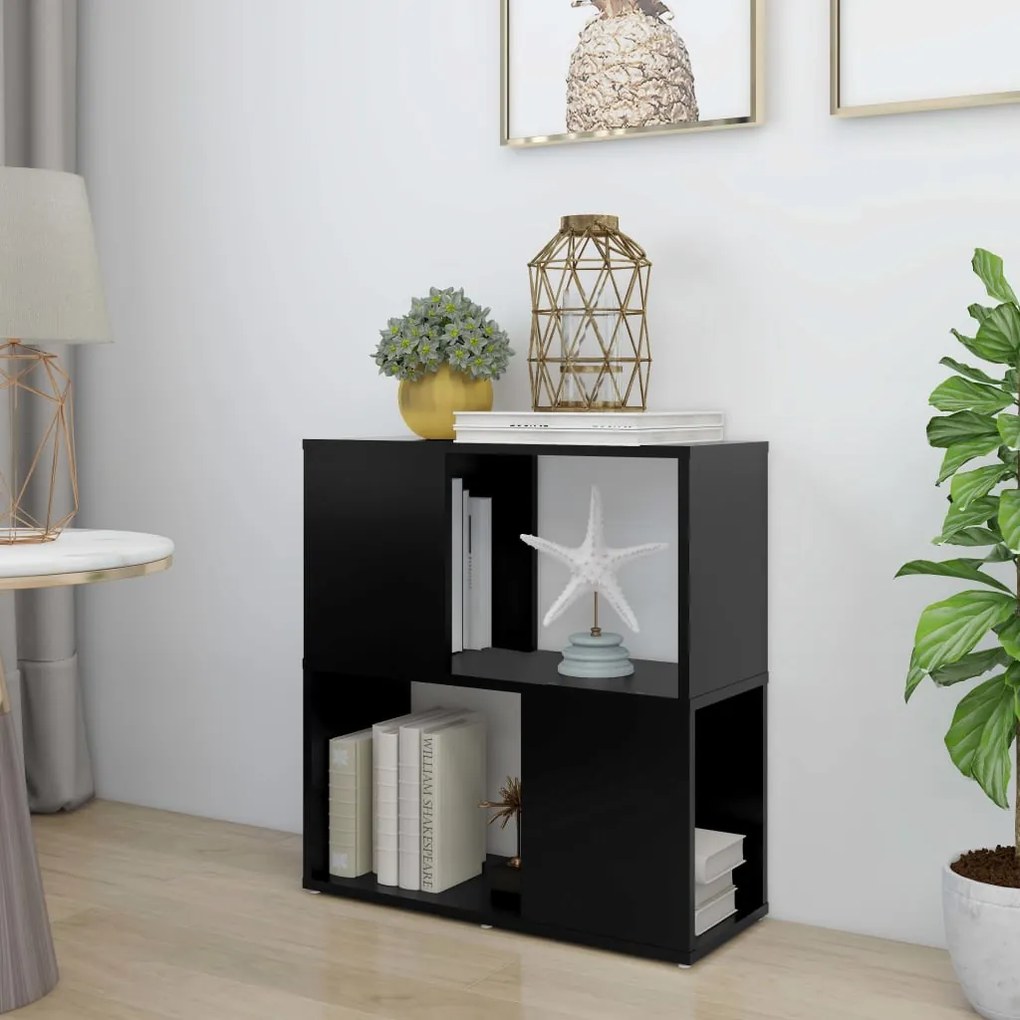 vidaXL Estante 60x24x63 cm derivados de madeira preto