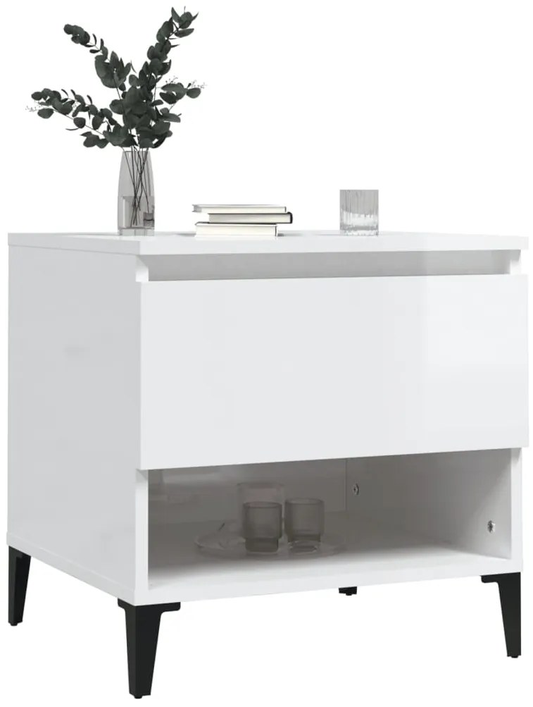 Mesa de apoio 50x46x50 cm derivados de madeira branco brilhante