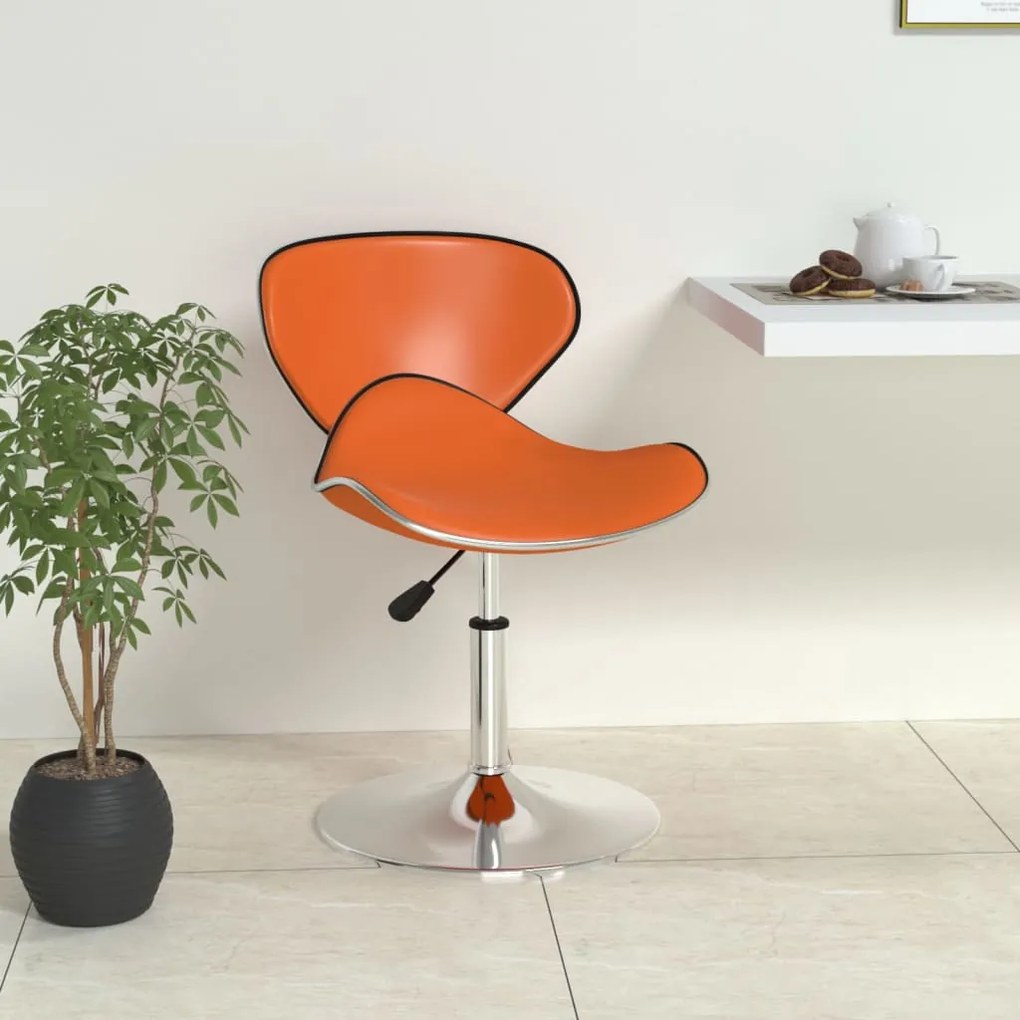 vidaXL Banco de bar couro artificial laranja