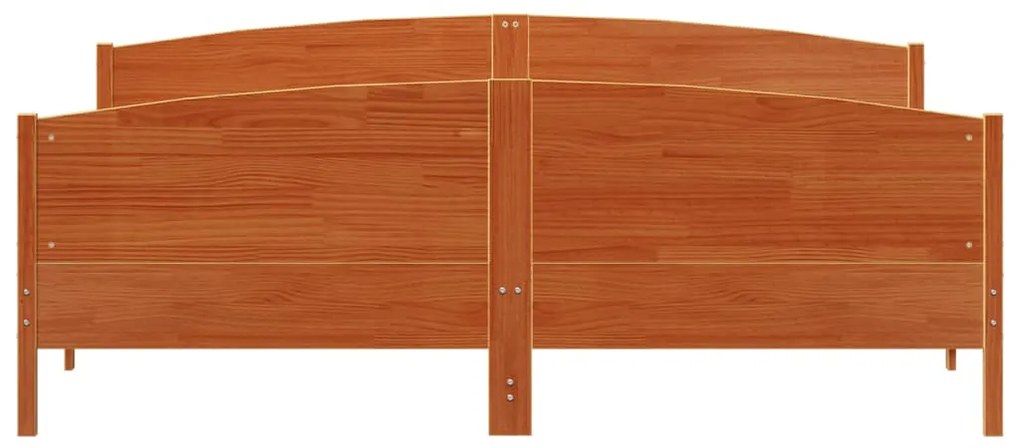 Cama sem colchão 200x200 cm pinho maciço castanho-mel