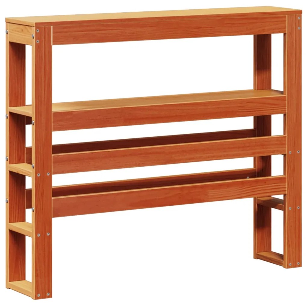 Estrutura cama c/ cabeceira 100x200cm pinho maciço castanho-mel
