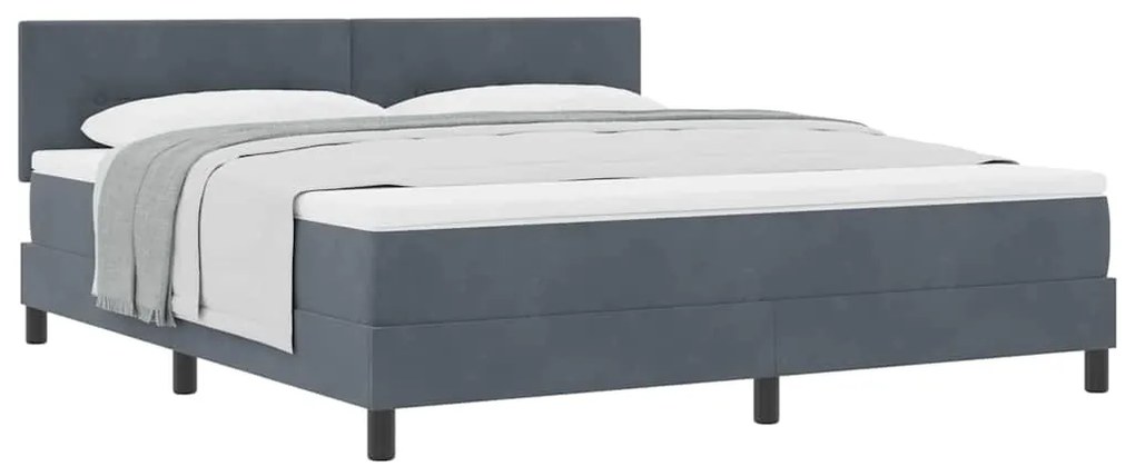 Cama Box com Colchão vidaXL Cinza Escuro Super King Veludo