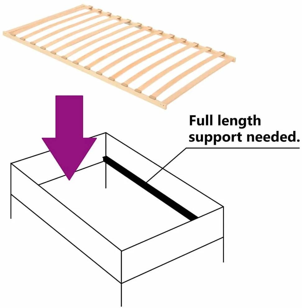 Base de cama com ripas com 13 ripas 100x190 cm