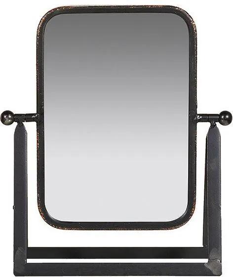 Espelho com Suporte Latão envelhecido (27 x 10 x 30 cm)