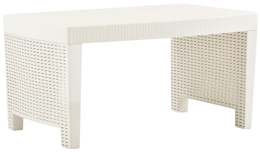 Conjunto lounge para jardim 3 pcs plástico branco