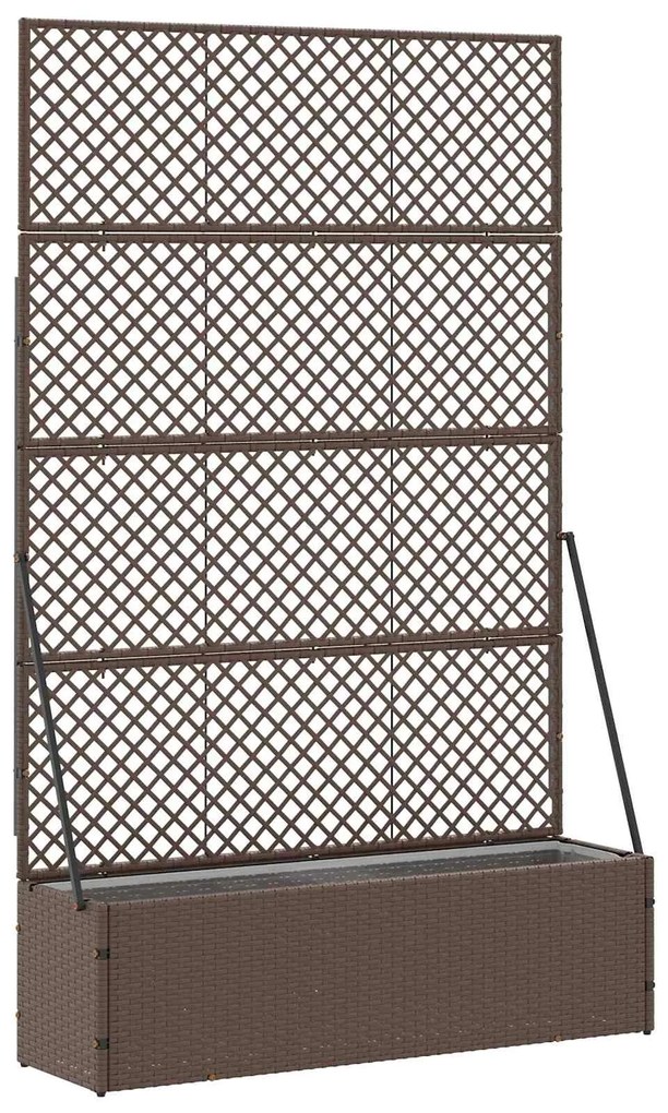 vidaXL Vaso de Jardim Castanho 105 x 30 x 170 cm Metal