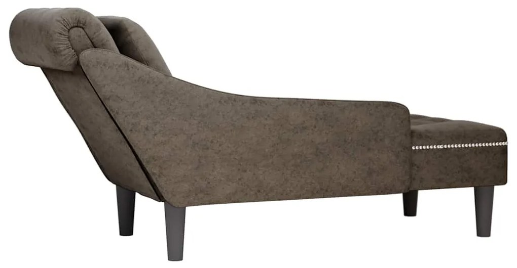 Chaise lounge c/ almofada/apoio braços direito couro artificial