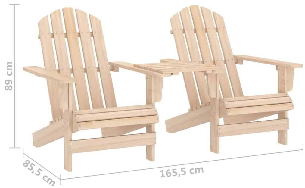 Cadeiras jardim Adirondack + mesa centro madeira abeto maciça