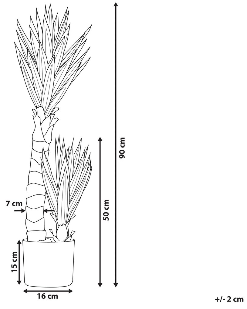 Planta artificial em vaso 90 cm YUCCA Beliani